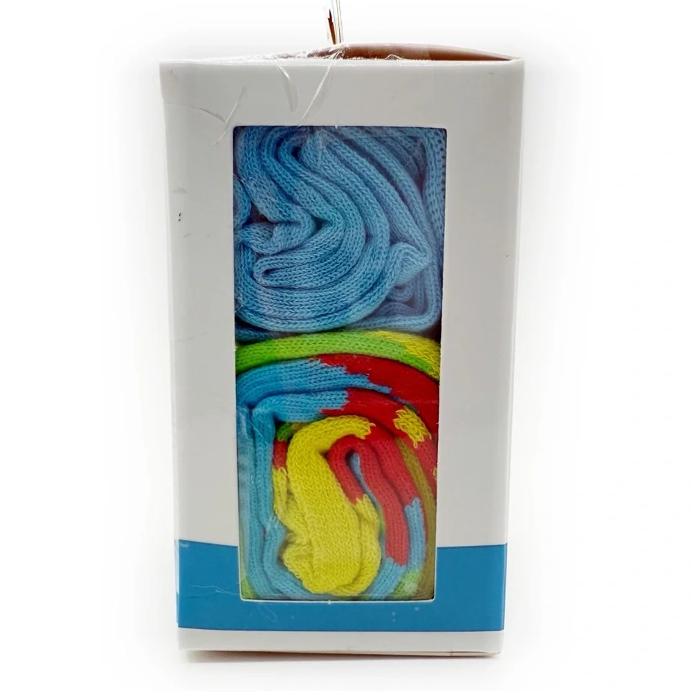 Fruit Roll-Ups Crew Socks Mens Womens 90s Y2K Fun Gift 2 Pairs Blue Yellow Red